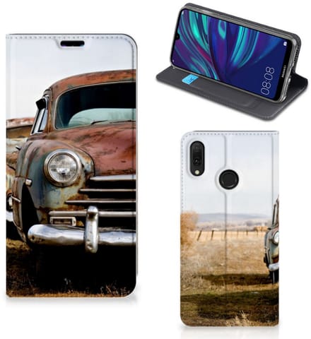 Huawei Y7 hoesje Y7 Pro (2019) Stand Case Vintage Auto