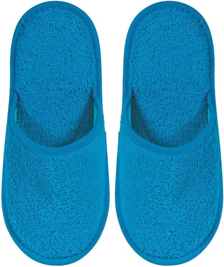 Badslippers Badstof Uni Pure met Zool Turquoise Maat 43 - 1 Paar