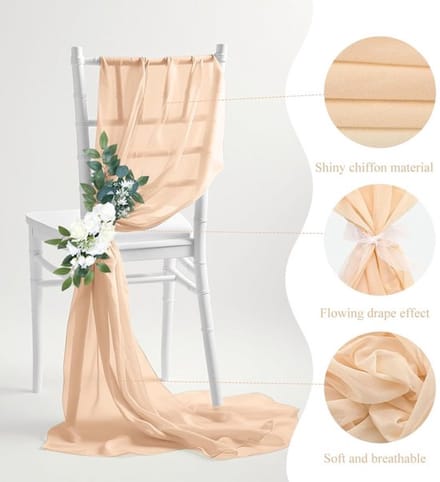 Beige chiffon tafelloper met boho-styl - Zeynomax