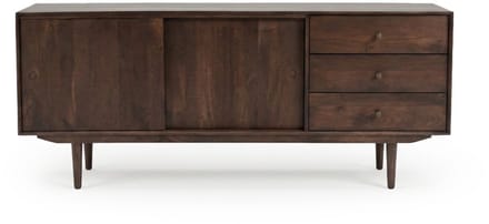 Dressoir Vocal Mangohout – Donkerbruine Opbergkast – 2 Deuren 1 Lade