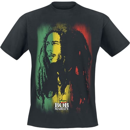 Bob Marley Stare Paint Stripe Heren T-shirt - zwart - XL
