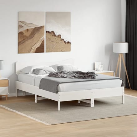 vidaXL - Hoofdbord - 160 - cm - massief - grenenhout - wit