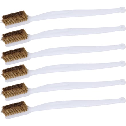 6 stuks Printer Reiniging Stalen Draadborstel Plastic Handvat Roestverwijdering Draadborstel Accessoire white