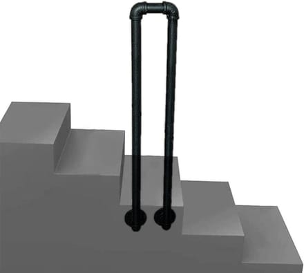 Antislip Leuning - Buitensteunen Trap - Veiligheid Buiten - U-vorm - 90cm - Mat Zwart