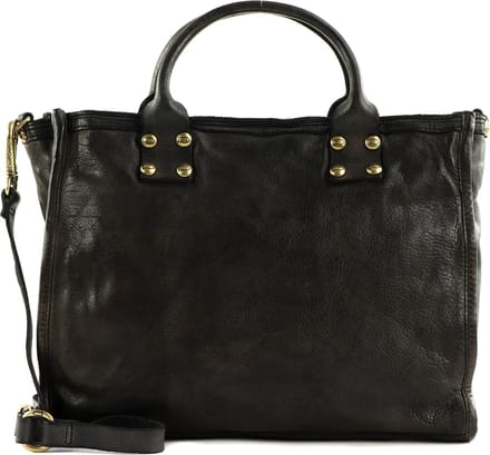 CAMPOMAGGI Leren Schoudertas Handtas Shopping Bag Grigio Donkergrijs