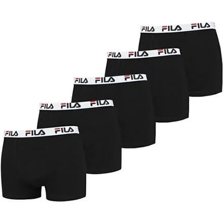 FILA - Heren Basic Boxershorts - 5 Pack - Maat M - Zwart