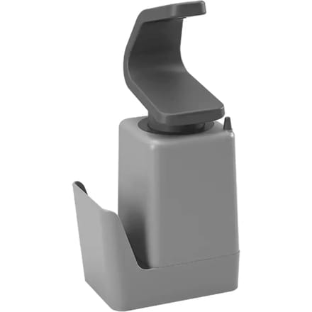 Metaltex - Zeepdispenser - Zeeppompje - Soap-Tex - Sponshouder - 11x22cm - Grijs - 2-delig