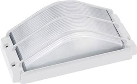 LED Tuinverlichting - Buitenlamp - Ovalis - Wand - Aluminium Mat Wit - E27 - Rechthoek