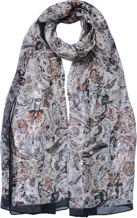 Juleeze Sjaal Dames Print 50x160 cm Zwart Synthetisch