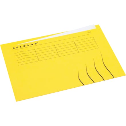 Vouwmap Secolor met tabrand A4 100% gerecycled karton 250gr Geel