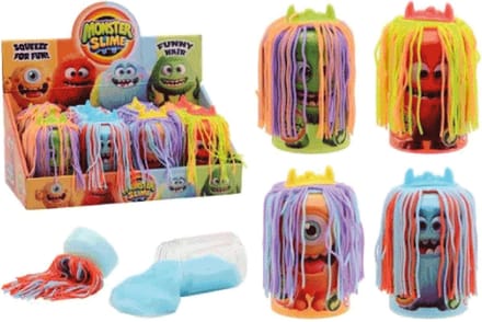 Johntoy monster putty speelgoed - 8 crazy hair monsters display.