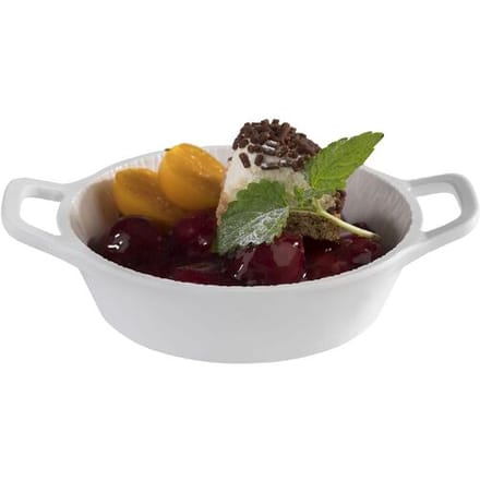 GGM Gastro (60 Stück) Schale - MINI - Melamin - 70ml - Ø 85mm - mit Tragegriffen - Weiß