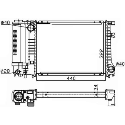 Radiator, motorkoeling Economy Class NRF 53426A