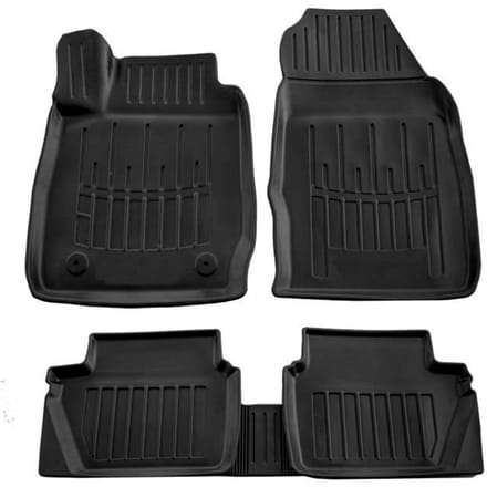 Tapis de sol - SCOUTT - Ford Fiesta (Mk7) 2008-2017 - Caoutchouc Premium - Résistant à l'eau - Design 3D noir