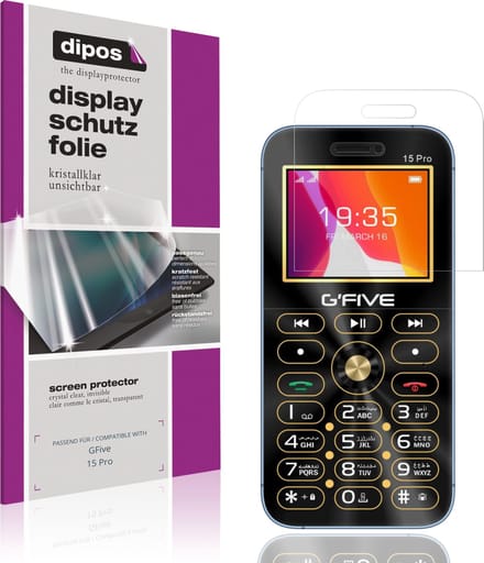 dipos – 4x Beschermfolie geschikt voor GFive 15 Pro | Krasbestendige & heldere Screenprotector Ultra-Thin