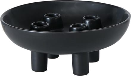 Boltze - Kaarsenhouder - Zwart - Rond 21cm - Keramiek