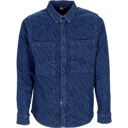 Herenoverhemd met lange mouwen Monogram Laseroverhemd Raw Blue Indigo