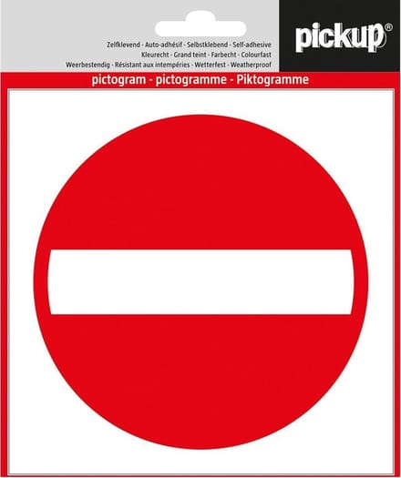 Pickup pictogram Aufkleber 14x14 cm Zutritt verboten