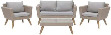 VITTORIA - Loungeset voor 4 - Taupe - PE rotan