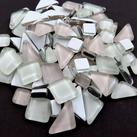 Soft Glas Puzzles Mozaiek steentjes 300 gram, Baby Wit mix