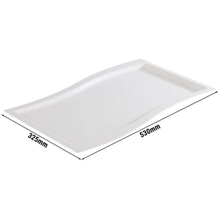 GGM Gastro (6 Stück) GN-Tablett 1/1 - SINUS - Melamin - Höhe: 20mm - Weiß