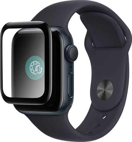 Force Case, Screenprotector geschikt voor Apple Watch 7 / 8 / 9 45mm - Tempered Glass 3D, Transparant