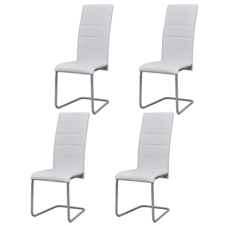 vidaXL - Eetkamerstoelen - 4 - st - kunstleer - wit