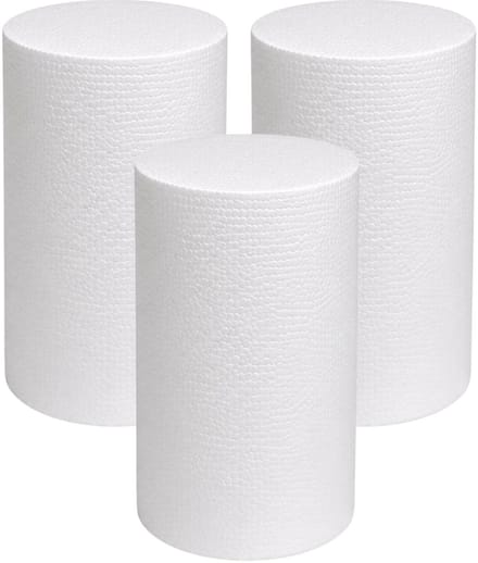 Piepschuim vormen - cilinder - 3x - D15 x L30 cm - styropor hobby / DIY vorm - basis knutselfiguren