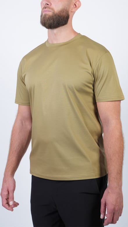 BASKO T-SHIRT - SLIM FIT - OLIJFGROEN - MAAT S
