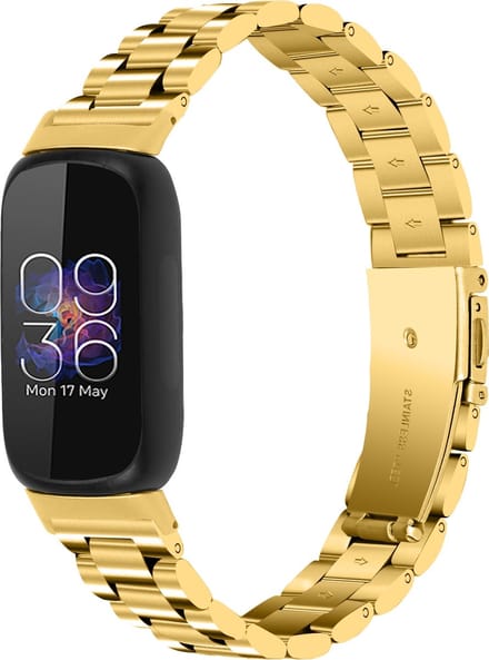 By Qubix - Compatible Fitbit bandje - Geschikt voor fitbit Inspire 3 - Schakelband - Goud