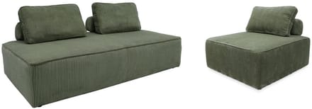 sweeek - Set fauteuils voor modulaire 3-zits bank corduroy - lao