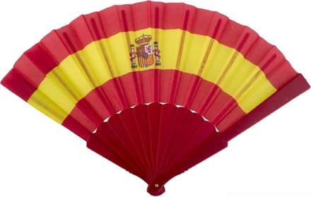 Hand waaier Spaanse vlag - 23 cm - Feestartikelen Spanje - supporters