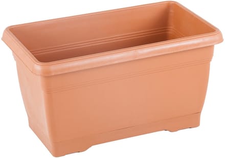 Bloembak - Set van 2 - met wateropvang en vaste waterschaal - terra cotta - Balkonbak 32cm