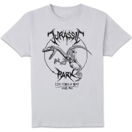 Jurassic Park Raptor Drawn Men's T-Shirt - Wit - S