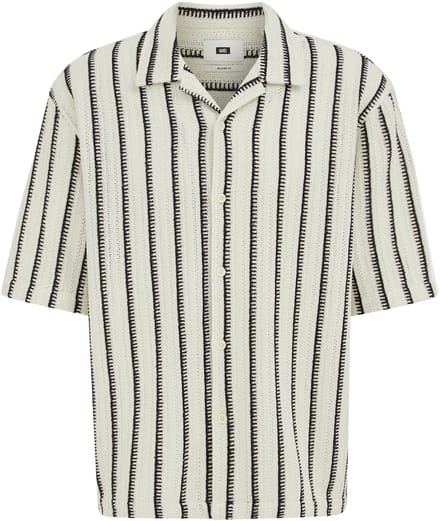 WE Fashion Heren relaxed fit overhemd met structuur