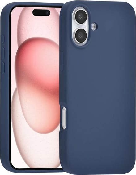 TUNIQ - iPhone 16 - Backcase - Premium Liquid - silicone - Donker Blauw