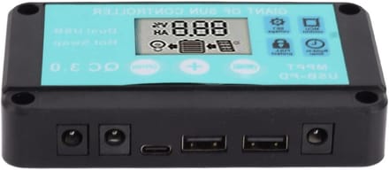 Solar Laadregelaar - Paneel Controller - Energie Beheer - Dubbele USB-uitgang - 11.5 cm - Zwart