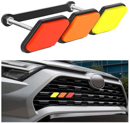 Dailygoods - Driekleurige Grille Embleemdecoratie - Auto-accessoires