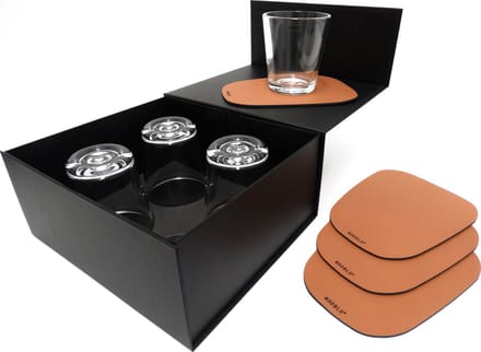 NOOBLU Gift set PEBL & SERVE - Cognac - 8-delige set