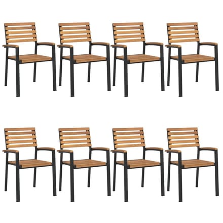 vidaXL - 9-delige - Tuinset - massief - acaciahout - en - metaal