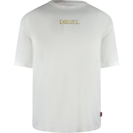 Diesel Heren T-shirt katoen met logo (Gebroken wit)