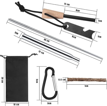 REN® Fire kit - Firesteel - Vuurmaker - Zwart - ‎12cm x 3cm x 2cm
