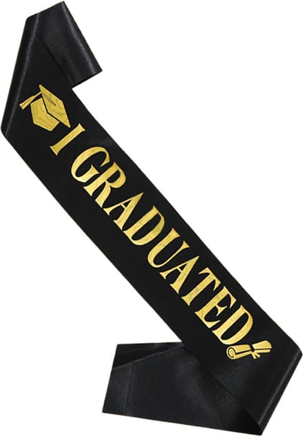 LUQ - Graduation Sjerp – Zwart met Gouden Tekst – Accessoire Geslaagd, Afstuderen & Graduation