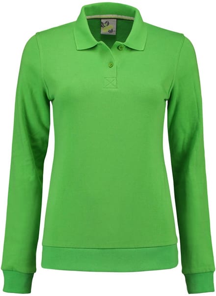 Lemon & Soda polosweater voor dames in de kleur lime in de maat 2XL.