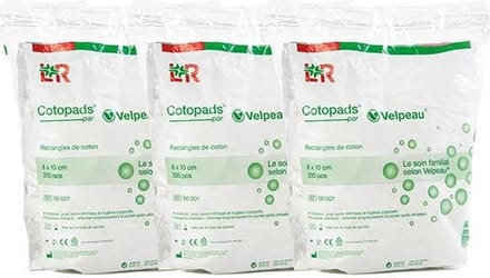 Cotopads Katoenen rechthoeken 200 stuks 8x10 cm Set van 3