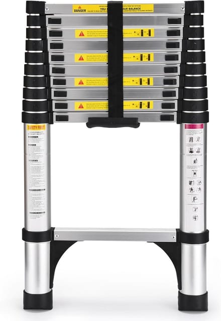 Telescopische Uitschuifbare Ladder 2.6M Aluminium Verstelbaar en Opvouwbaar