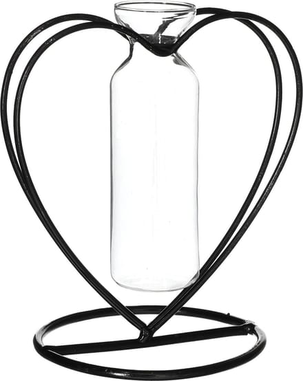 Metalen hart met buis Ø10 h.10,5 cm (6 st)