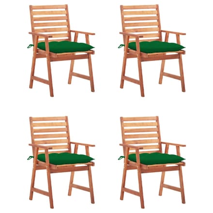 vidaXL - Tuinstoelen - 4 - st - met - kussens - massief - acaciahout