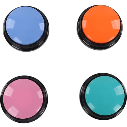 4 Stuks Spraakopname Knop 30 Seconden Opnemen Huisdier Training Buzzer voor Katten Honden Training black