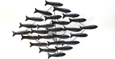 wandornament - vissen - 60 x 42 cm - fairtrade uit Indonesië